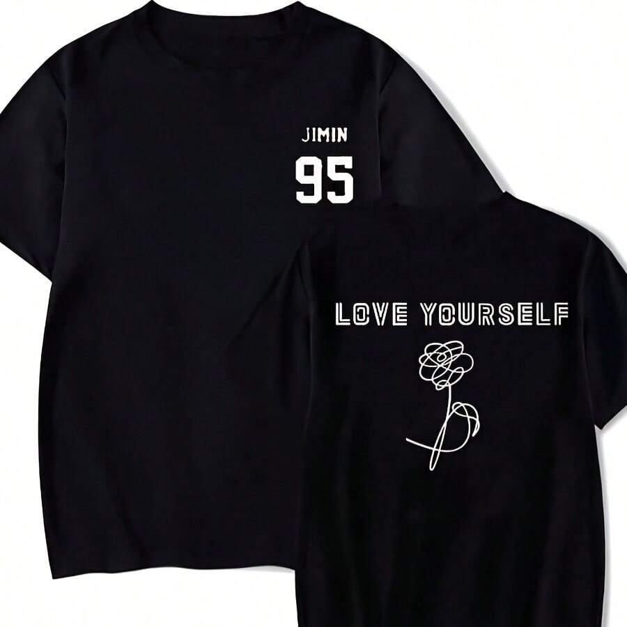 Love Yourself Album Distressed T-Shirt Distressed Merch - Black - View 1