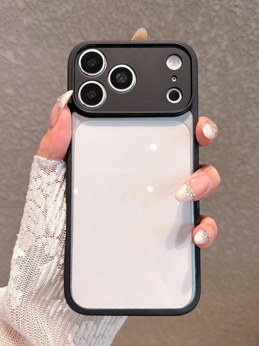Full-Coverage Shockproof Black Acrylic Hard Phone Case, Compatible With IPhone 17 Pro Max/17 Pro/17/16 Pro Max/16/16 Pro/16 Plus/15/15 Pro Max/15 Pro/15 Plus/11/12/13/14 Pro Max/12 Pro/12 Pro Max/13 Pro/13 Pro Max/14 Pro/14 Pro Max