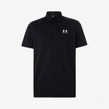 Under Armour 透氣網眼款丨吸濕排汗抗皺易打理男子高爾夫訓練運動休閒 Polo 衫 - 黑色 - 查看 6