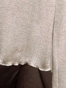 Vestido camisero con adorno de encaje, chaqueta de punto de manga larga para mujer, protección solar de verano - Marrón Mocha - Ver 4