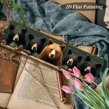 2D Flat Design, 1 Piece Of Vintage American Black Bear Metal Wall Decor, Featuring Pine Cone And Autumn Leaf Elements-Rural Farmhouse Style Decoration, 16inchx4inch Flat Bear Plaque, Suitable Home, Cafe, Office, Garage-Pre-Drilled Holes Easy Installation, 2D Flat Shape - 1 cái - Xem 5