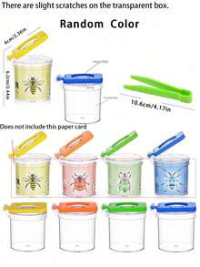 4pcs Insect Collecting Box Set With Tweezers (Includes Magnifier), Insect Catcher, Insect Observation Kit, High-Definition Insect Observation Box, Insect Catcher, Insect Magnifier Box, Portable, Encourages Exploration Of Nature And Enhances Intelligence, Excellent Auxiliary Tool For Understanding Various Insects, Insect Magnifier Container, Small Animal Insect Cage, Outdoor Insect Observation Box, Party Gift, Birthday Gift - A - View 9