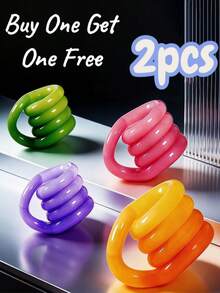 2pcs Buy One Get One Free  Glow-In-The-Dark Silicone Twist Fidget | Creative Stress Relief Deformable Toy(Random Color) - 彩色 - 查看 2
