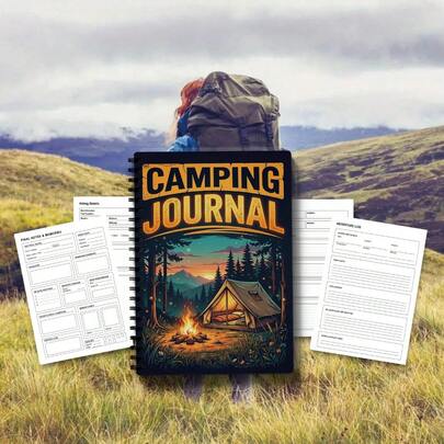 DANPERJI 1 Pc A5 Hiking, Backpacking & Camping Planner Logbook, Ideal For Campers, Adventurers & Nature Lovers To Plan Trips And Record Memories