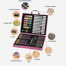 88-Piece Gift Box Art Set With Oil Pastels, Colored Pencils, And Markers. Works On Paper, Fabric, Wood, Glass, Rocks. Perfect For Students & Art Lovers-Great Back-To-School Or Birthday Gift. - Rectangle - View 6