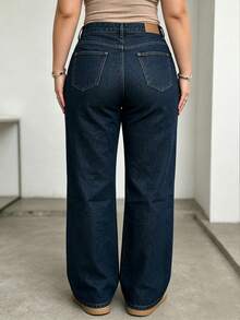 Jeans De Mezclilla Mujer Pantalon De Mezclilla Dama Mom Jeans Mujer Pantalones De Mujer Cintura Alta Ajuste Slim Casual - Pantalones vaqueros de pierna recta 2014-4 - Ver 3