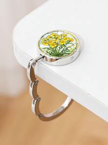 1pc Vintage Floral Round Bag Hanger Portable Foldable Table Purse Hook With Rose Strawberry Ladybug Printed Metal Handbag Holder For Women Gifts Daily Use Storage Organization Desk Accessory - Multicolor - View 21