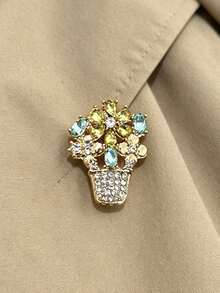 1pc Premium Anti-Glare Floral Brooch, Unique High-End Exquisite Fashion Pin, Suitable For Pairing With Women's Summer Clothing, Perfect Accessory Gift - Multicolor - View 7