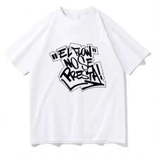 Ropa para hombre, camiseta de manga corta con cuello redondo para hombre, novedad en camisetas, camiseta para hombre Nicki Nicole EL FLOW NO SE PRESTA - forma - Ver 1