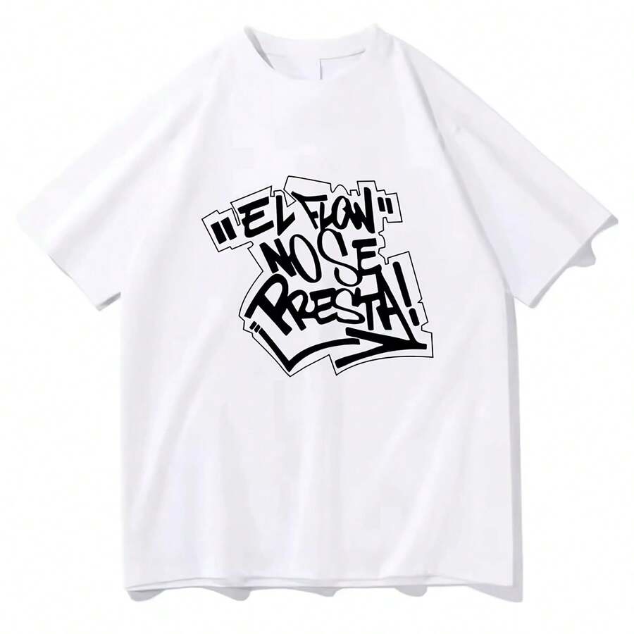 Ropa para hombre, camiseta de manga corta con cuello redondo para hombre, novedad en camisetas, camiseta para hombre Nicki Nicole EL FLOW NO SE PRESTA - forma - Ver 1