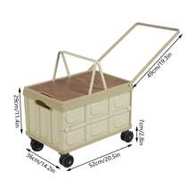WUPYI Collapsible Rolling Storage Cart Dustproof Top Cover 55L Capacity Foldable Design Lightweight Portable Trolley Outdoor Camping Foldable Storage Cart - Green - View 2
