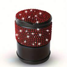 1pc Sparkling Rhinestone Car Ashtray With Lid, Durable ABS Material, 4 Colors Available, Elegant Crystal Design, Sealed Odor-Proof And Dust-Proof, Compact Multifunctional, Suitable For Car, Home And Office - Multicolor - View 8