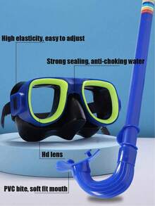 2pcs Kids Swimming Snorkel Set, Including Anti-Fog Goggles And Dry Snorkel, Suitable For Ages 5-14, Back To School - Multicolor - View 6