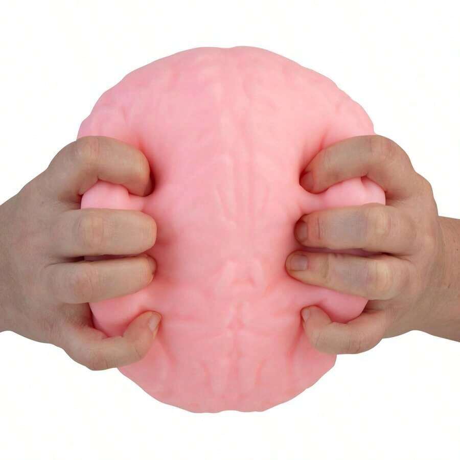 New ORB Easy Sqweezy Jumbo Brainy-Squeeze This Big, Huge Brain Slime Ball Prank Toy, Fun, Soft, Slow Rebound, Ultra Soft Brain Stress Relief, Pressure Relief Gadget - April Fool's Day Gift - Birthday Gift - Holiday Gift - 多色的 - 查看 1