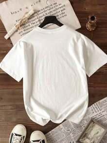 SummerCamiseta Casual de Moda para Mujer Amante del Café, Cuello Redondo, Estampada, Corte Regular, Blanca de Verano, Transpirable y CómodaFashion All-match Women's Short Sleeve T-shirt, Bas - Negro - Ver 8