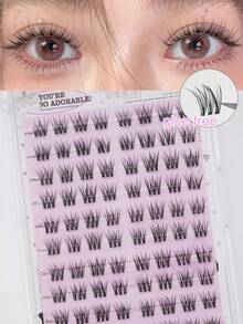 80Pcs French Fluffy Lashes, Glue-Free & Glue Styles Available, Reusable, Beginner Friendly. - View 1