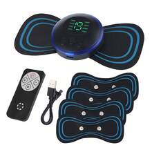 5pcs Remote Control  EMS Muscle Stimulator Massage Pads With 8 Massage Modes, 19 Levels Of Intensity, Deep Relaxation Massage Pads For Relief Of Muscle Tension For Muscles, Back - Black - View 1