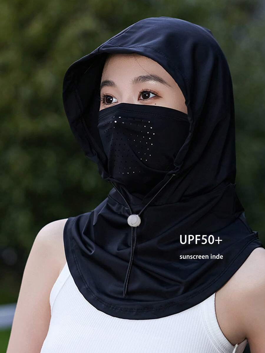 夏季户外拉法帽全脸面罩，UPF 50+ 防紫外线，透气全头罩，男女通用 - 彩色 - 查看 1