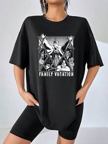 Ilustración artística que muestra figuras fantásticas reunidas con energía poderosa transmitiendo unión y fuerza interior ideal para quienes aman el arte gráfico moderno camiseta de mujer de corte cómodo hecha en  suave y transpirable - Negro - Ver 6