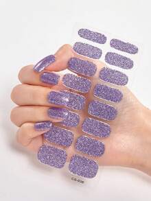 16pcs Colorful Glitter Nail Stickers, Waterproof & Long-Lasting, 3D Onion Powder Hot Stamping Nail Art Stickers, Suitable For Daily Use, Gifts And Parties - Multicolor - View 12
