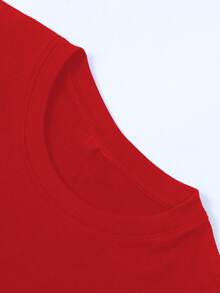 Women's Short-Sleeved T-Shirt From Warner Bros. Friends TV Series, Featuring A Print Of The Protagonist In A Q Version, Casual Round Neck, Suitable For Spring, Summer And Autumn, 100% Women's T-Shirt, Versatile Retro Style For Everyday Wear, Holidays And Fashionable Travel. - 紅色 - 查看 3