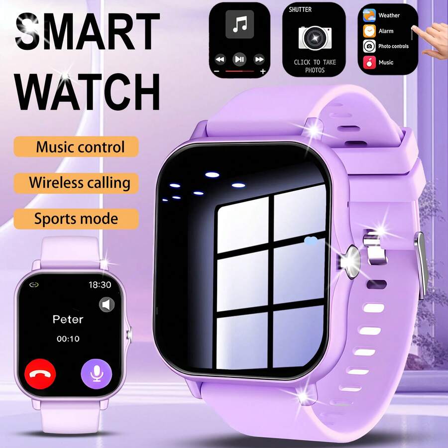 Nuevo Reloj Inteligente de Diseño de Moda Unisex de 1.83 Pulgadas, Soporta Llamadas/Mensajes Inalámbricos, Múltiples Modos Deportivos, Control Remoto de Cámara, Seguimiento de Fitness, Podómetro, Música Inalámbrica, Pronóstico del Tiempo, Alarma, Múltiples Temas de Interfaz de Usuario, Fondo de Pantalla Personalizable, Compatible con Sistemas de Teléfonos Android y Apple, Opción Perfecta para Regalos de Vacaciones.
