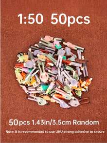 10/20/30/50 peças Modelos de Miniaturas Pintadas em ABS na Escala 1:50, Figuras em Pé e Sentadas com Cadeiras de 3,5cm/1,43in, Adequadas para Kits 3D, Estações de Trem, Museus, Arquitetura e Exibições de Paisagem, Fáceis de Armazenar, Mini Cenas, Decoração de Jardim, Mini Museus e Presentes de Hobby, 14+ Anos - 1:50 - Visão 20