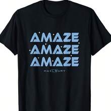 Project Hail Amaze Typography Repeat Mary Poster Gift T-Shirt - Black - View 1