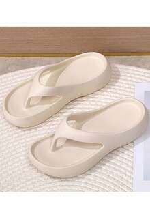 Dép xỏ ngón cho nữ, dép lê, dép xỏ ngón đế dày, dép sandal đế mềm. - Màu be - Xem 9
