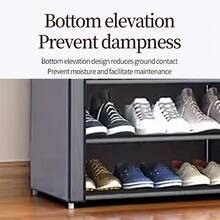 10-Tier Shoe Rack Cabinet With Non-Woven Fabric Cover, Shoe Storage Box, Suitable For Entryway, Hallway, Living Room (Gray) - Multicolor - View 11