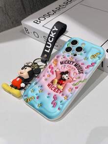 Disney Mickey Mouse Phone Case With Mickey Charm And Lanyard - Cute Mickey Protective Case With Confetti And Starry Background Design, Equipped With Delicate Mickey Decorative Lanyard And Beaded Bracelet For Easy Carrying, Compatible With IPhone 17, 16, 15, 14, 13, 12, 11 Pro Series, Ideal For Birthdays, Holidays, Anniversaries, Graduation Gifts, Or Any Special Occasion To Surprise Family, Friends, Classmates, And Loved Ones. - 白色 - 查看 7