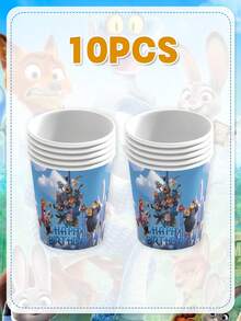 Disney Set Peralatan Makan Sekali Pakai Bertema Zootopia Lengkap ini Menampilkan Cetakan Karakter Pemandangan Kota Penuh, Menghadirkan Suasana Tematik yang Mendalam untuk Acara Pesta Anda. Set ini Termasuk Piring Kertas, Gelas Kertas, dan Taplak Meja Bermotif. - Peralatan makan - View 16
