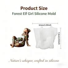 3D森林仙女女孩树脂硅胶模具 - 树脂浇铸模具，适用于多肉植物花盆、烛台、储物盆和花园装饰 | 柔韧硅胶模具，适用于夏季工艺品、节日礼物和DIY家居艺术项目 - 模具063 - 查看 4