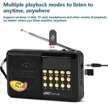 Radio FM Portabel dengan Layar LED, Speaker Nirkabel, Baterai Tahan Lama, Layar Besar dan Antena, Desain Ringkas, Kompatibel dengan Headphone/Smartphone, Cocok untuk Rumah, Perjalanan, Penggunaan Lansia - Hadiah Ideal (Merah/Hitam) - Mode FM/AM/Tuning, Portabel, Sempurna untuk Dalam/Luar Ruangan - View 4