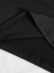 Camiseta de algodón 100% con estampado de corazón y pedrería, cuello redondo, corte holgado informal, manga corta, ideal para el verano, tejido de punto, tallas S-7XL para mujer, perfecta para citas, actividades al aire libre y uso casual, presenta un estilo clásico americano.Transpirable y cómodo - Negro - Ver 5