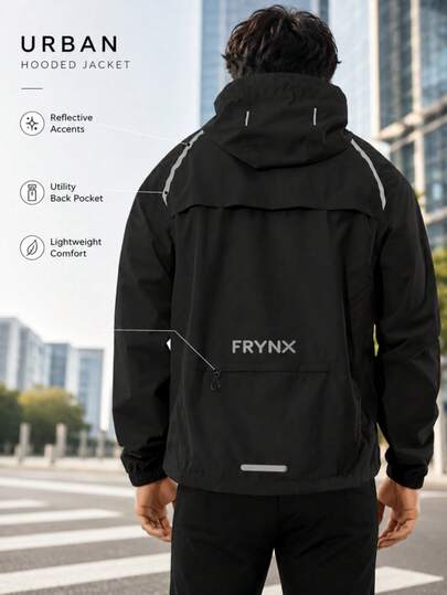 Men's Waterproof Windproof Outdoor Hooded Rain Jacket – Breathable Hiking Softshell Coat With Secure Zipper Pockets, Lightweight Trekking Camping Shell For Hiking, Climbing, Backpacking, Travel & Everyday Adventure Black Spring Sports