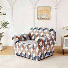 Geometric Rhombus Stretch Sofa Cover, Printed Sofa Slipcover, Durable & Wear-Resistant, All-Season Washable Sofa Protector, Pet-Friendly Sofa Cushion Cover, High Elasticity, Full Coverage, Anti-Slip, Easy Installation - Multicolor - View 21