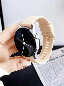 1件杏色矽膠手錶錶帶，相容於 Galaxy Watch 7 FE 6 5 4 40mm 44mm / Watch 5 Pro 45mm 44mm / Watch 6 43mm / Watch 4 Classic 46mm，經典款，22mm 20mm 戶外運動瑜伽健身，防水防汗矽膠手錶錶帶，適合女性，母親節、教師節禮物，智慧手錶配件，手錶錶帶 - 杏色 - 查看 7