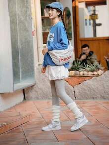 Túi đeo ngực/đeo hông có khóa kéo, kiểu dáng đơn giản, thời trang dành cho cả nam và nữ của Nike, màu be. - Màu be - Xem 2