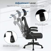 Ergonomic Office Chair, High Back Desk Chair With Headrest And Flip-Up Armrest Lumbar Support For Home Office Meeting Room Study - Style Type as Pic - View 7