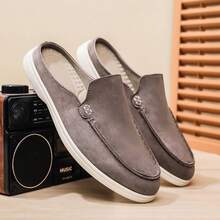 Giày nam thường ngày, giày lười da lộn kiểu Anh cổ điển, dép lê nam, giày moccasin nhẹ mềm mại, giày bệt lái xe nam. - màu nâu - Xem 11