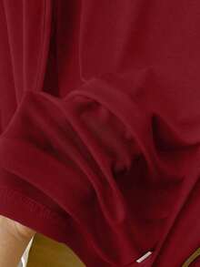 Chaqueta ligera de mujer de unicolor, de manga larga y con abertura frontal casual - Burdeos - Ver 5