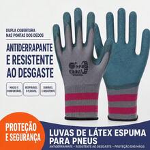 Luva emborrachada ideal para trabalhar com ferramentas trabalho de jardim entre outros. - Multicolorido - Visão 1
