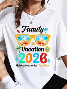 Gift Summer Travel T-Shirt For Family Holidays 2026: Creating Memories Together, It's A Perfect T-Shirt To Give To Friends And Family On Any Holiday Or Special Occasion, Soft - 白色 - 查看 3