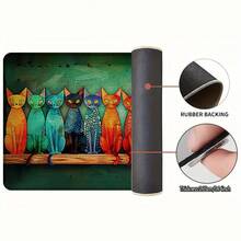 1pc Cat Pattern Printed Linen Kitchen Rug, Doormat, Bath Mat, Hallway Mat, 3D Printed Rectangle Carpet For Living Room, Bedroom, Corridor, Bathroom, Laundry Room - Polyester Rug For Indoor And Outdoor Home Decor - Multicolor - View 8