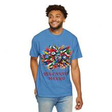 Camiseta Unisex de Cuello Redondo, Holgada y Casual, de Algodón Puro, con Patrón de Bandera de la Copa Mundial de Fútbol 2026, Nuevo Modelo de Exportación - Blanco - Ver 4