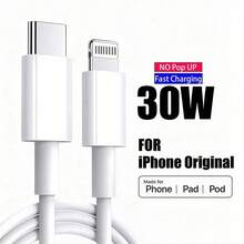 3.3英尺/100厘米 30W PD快充数据线，兼容 14/13/12 Pro Max Plus - 白色 - 查看 2