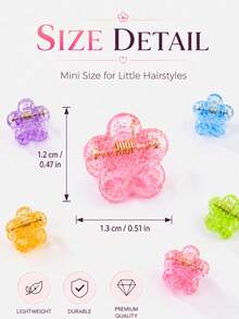 Mini Onion Powder Hair Clip, Candy Color Mini Flower Hair Clip Suitable For Girls Daily Wear, School, Party, Vacation, Birthday, Photography - Multicolor - View 2
