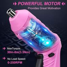 Destornillador eléctrico rosa de alta calidad, juego de herramientas inalámbrico recargable con taladro mini y luz LED, esencial para reparación de electrodomésticos y proyectos DIY - Rosa - Ver 5