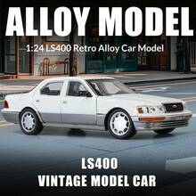 1:24 Alloy Diecast Car Model LS400 Classic Retro Simulation Sound & Light Children Toy Car With Pull Back & Forward Function, Shock Absorbing Tires, Gift For Boys On Holidays & Birthdays - Multicolor - View 1